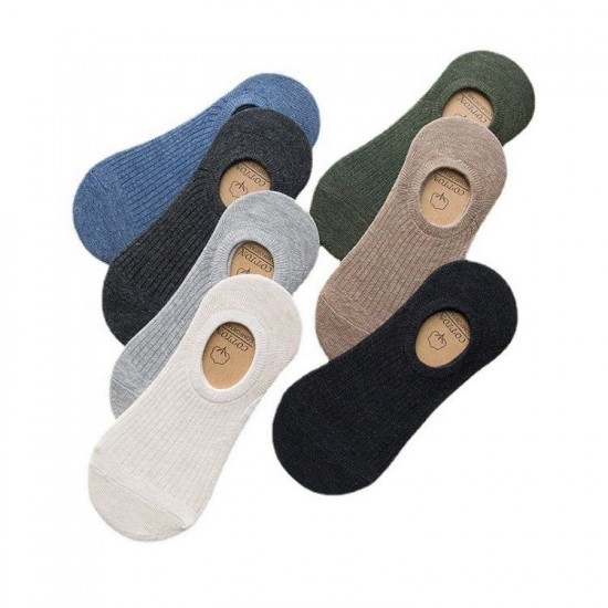 Summer Invisible Socks 100% Cotton Casual Socks Silicone Gel Anti Slip Boat Men's Socks Summer Invisible Socks 100% Cotton Casual Socks Silicone Gel Anti Slip Boat Men's Socks